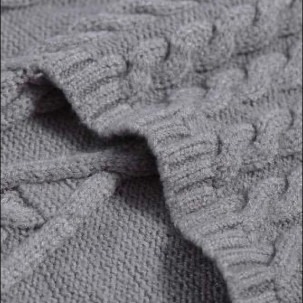 Gray High Neck Textured Bodycon Sweater Dress - Picture 10 of 13